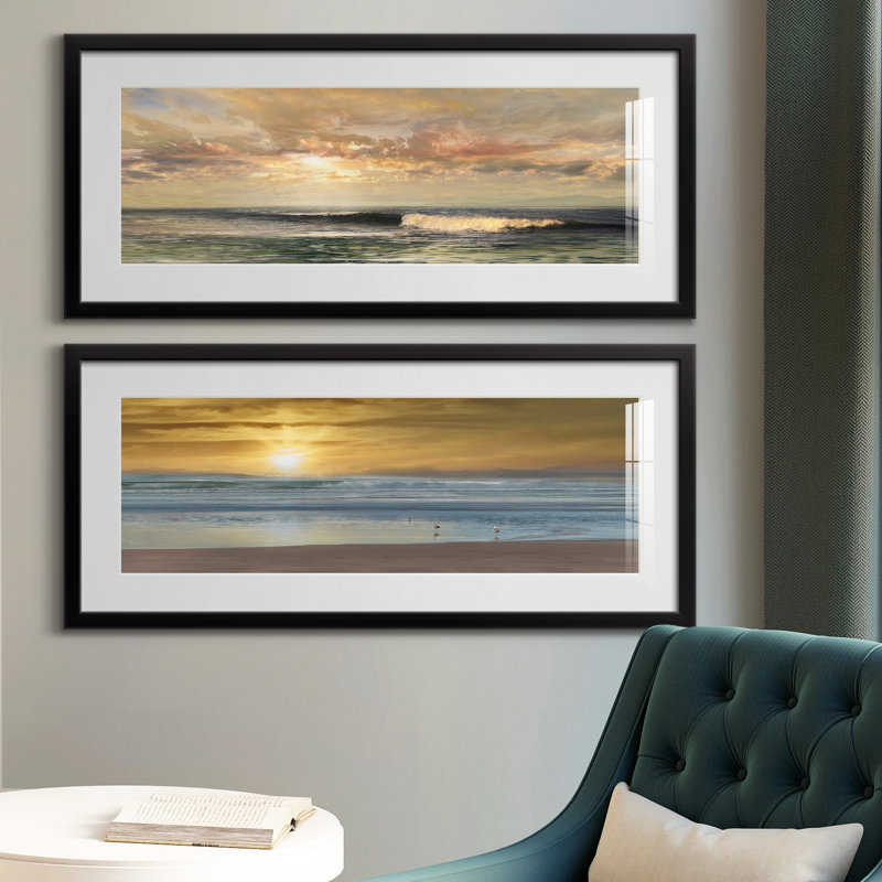 Serenity Beach - ensemble de 2 reproductions de photos encadrées, Noir