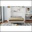 Lit escamotable Murphy avec 2 garde-robe et tablette de rangement, cadre de lit plateforme pliable multifonctionnel pour chambre d'amis, chambre à coucher, blanc
