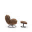 Upholstered Swivel With Footstool Armchair-986423372