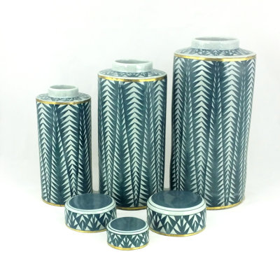 Porcelain China Kitchen Canister Set Jar Canister - Set of 3