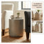 Table d'appoint ronde Verstara Modern Fiberstone avec finition brossée-1119633281