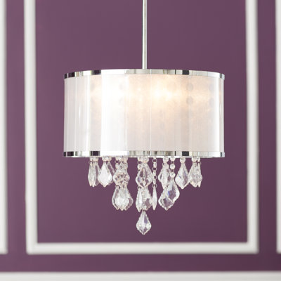 Lustre cylindrique avec abat-jour à 4 lumières Lindsey