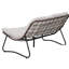 Banc à bascule d'extérieur résistant aux intempéries avec coussin luxueux pour jardin, balcon ou terrasse, structure en acier, mousse épaisse marron