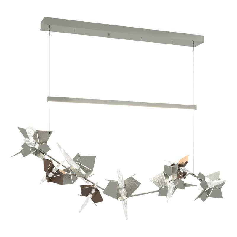 Belladonna Kitchen Island LED Pendant with Crystal Accents, Modern Brass, Bronze