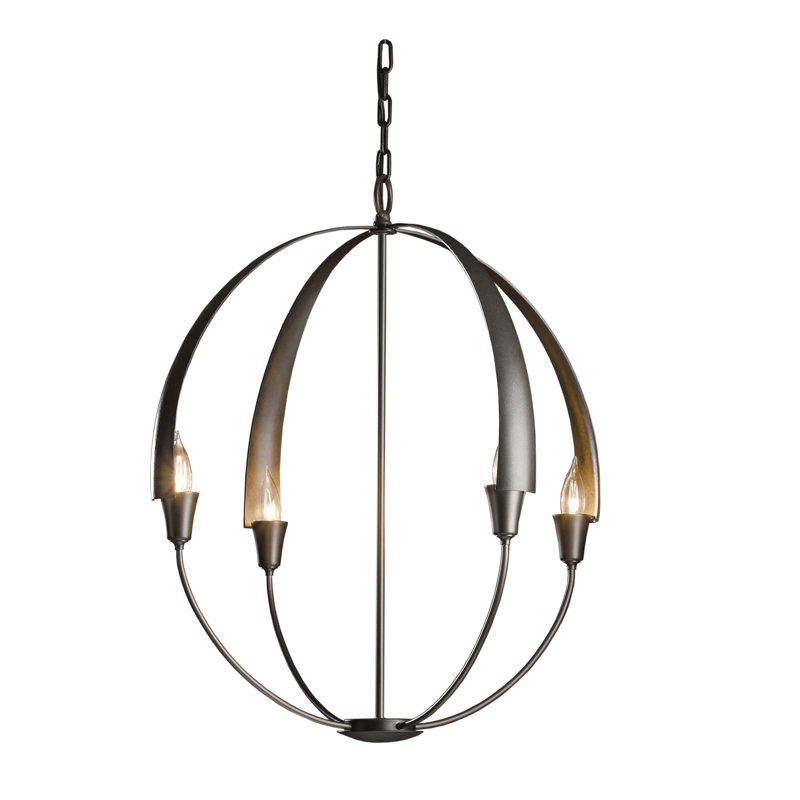 Cirque 4 - Light Sphere Globe Chandelier, 28.2" H x 25.3" W x 25.3" D, Dark Smoke