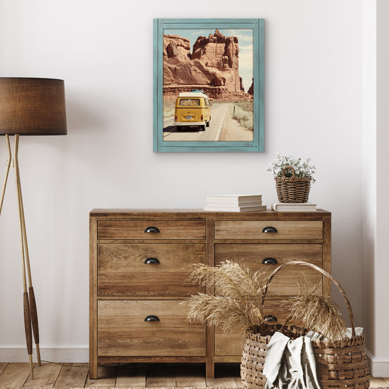 Turquoise Blue 16x20 Rustic Wood Picture Frame