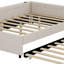 Lit plateforme tapissier avec port USB et gigogne-947101340