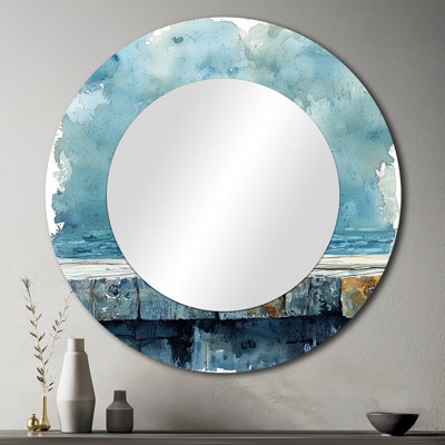 Mouette sur le quai I - miroir oiseau pour décoration murale - imprimé sur métal