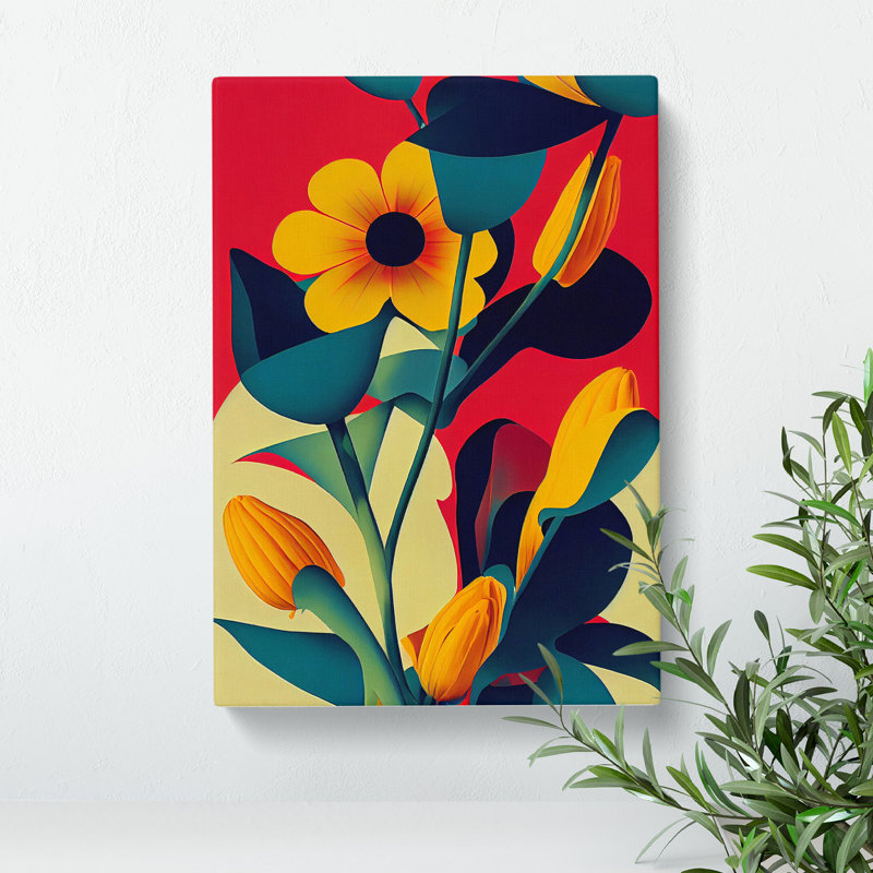 The Abstract Flowers No.3 - Wrapped Canvas, 50cm H x 35cm W x 3cm D