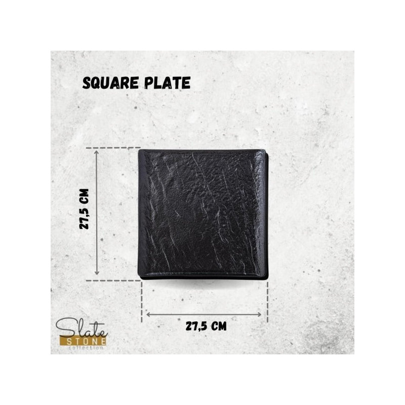 Wilmax Slatestone 27cm Square 27 X 27 Cm Plate