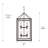 Averee 8 - Light Gunmetal Bronze Lantern Pendant
