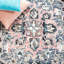 Tapis oriental rose / bleu en laine / coton touffeté à la main Arkadijus-810361350