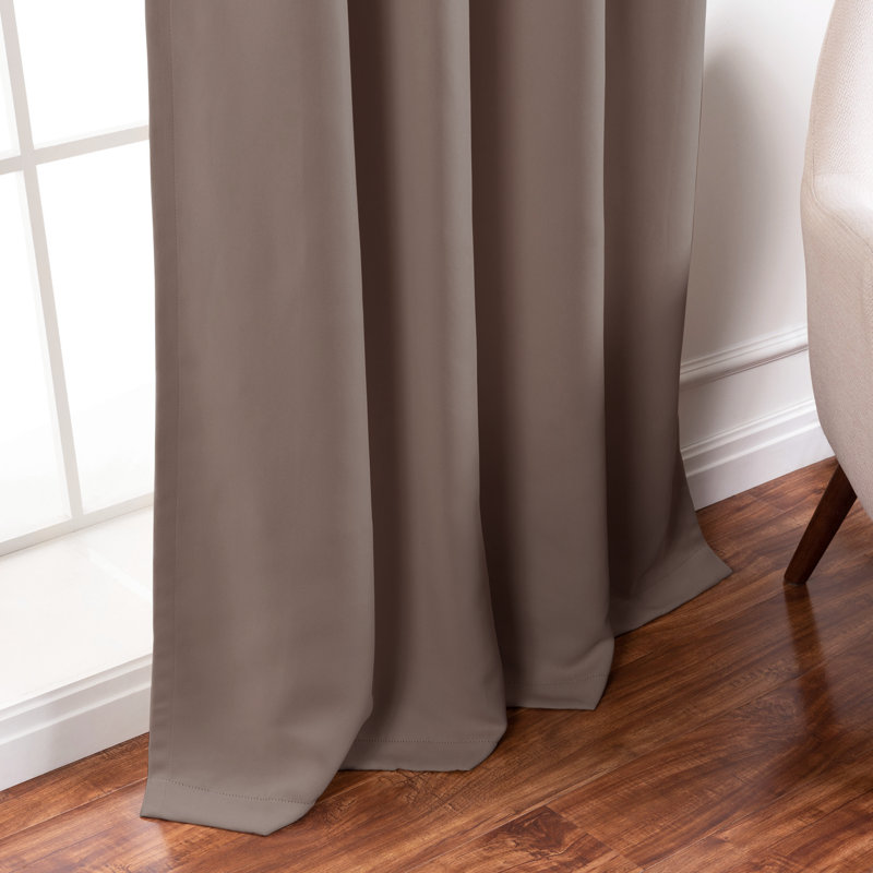 Adina Sevan Solid Thermal Grommet Curtain Panels, 52"W x 84"L, Taupe