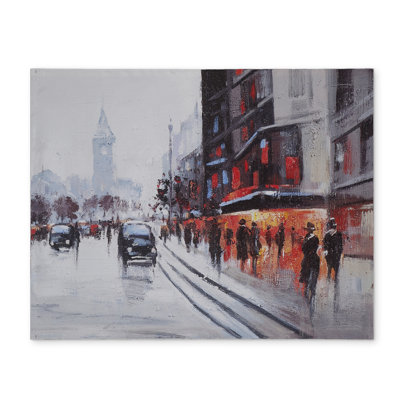 Napperon gris - Scène de rue avec décor de voitures en polyester