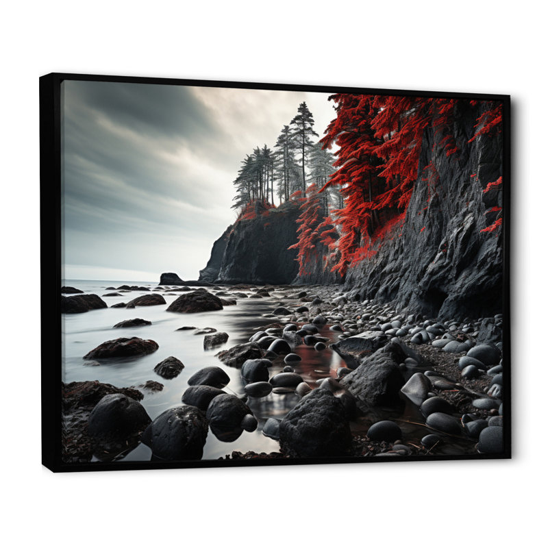 «Coastal Wilderness II», reproduction sur toile, H 16 po x l 32 po x P 1 po, Cadre flottant noir
