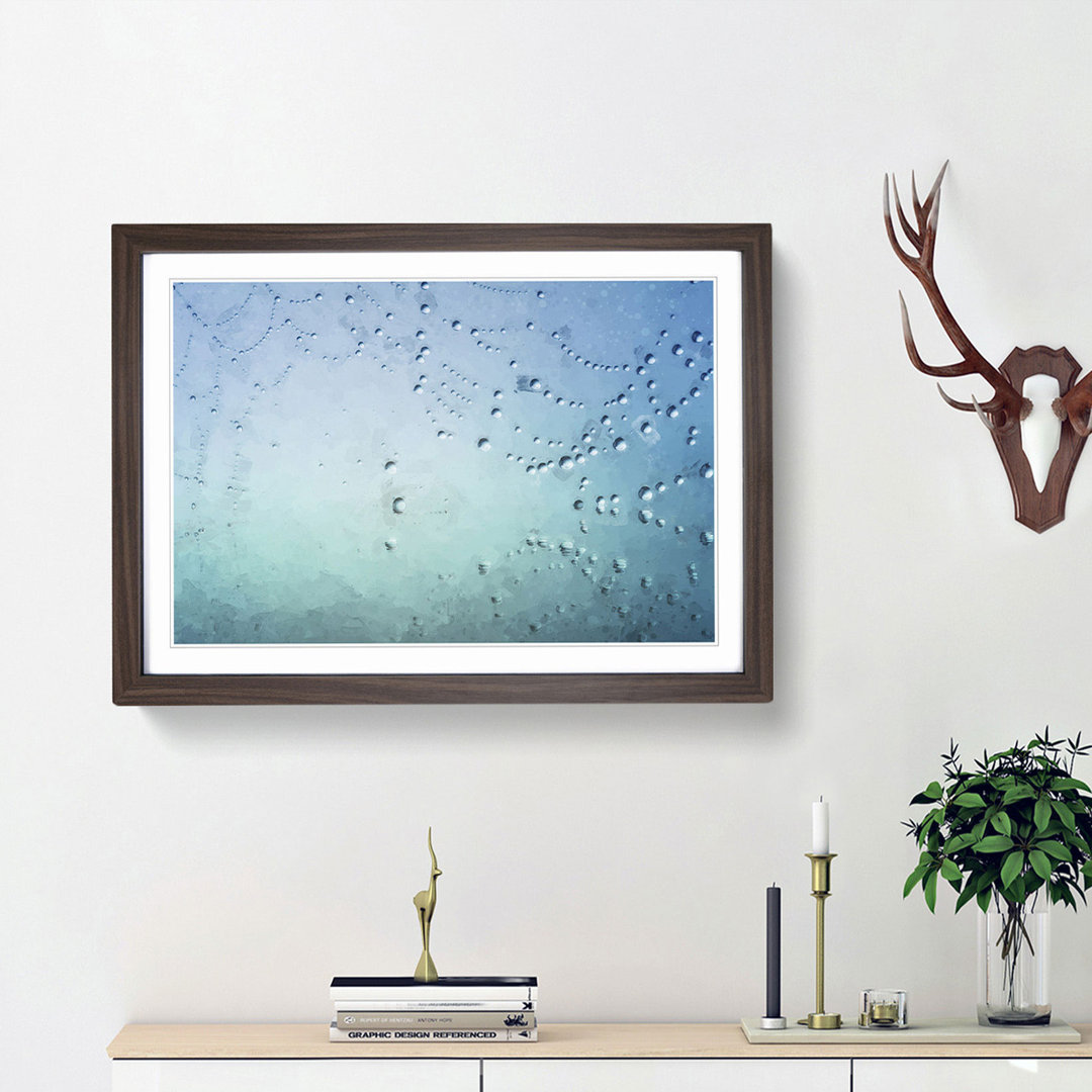 Dewdrops upon a Cobweb in Abstract - Picture Frame Painting Print