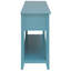 Console rectangulaire bleu sarcelle avec tiroirs et tablettes - Idéale pour les salons.