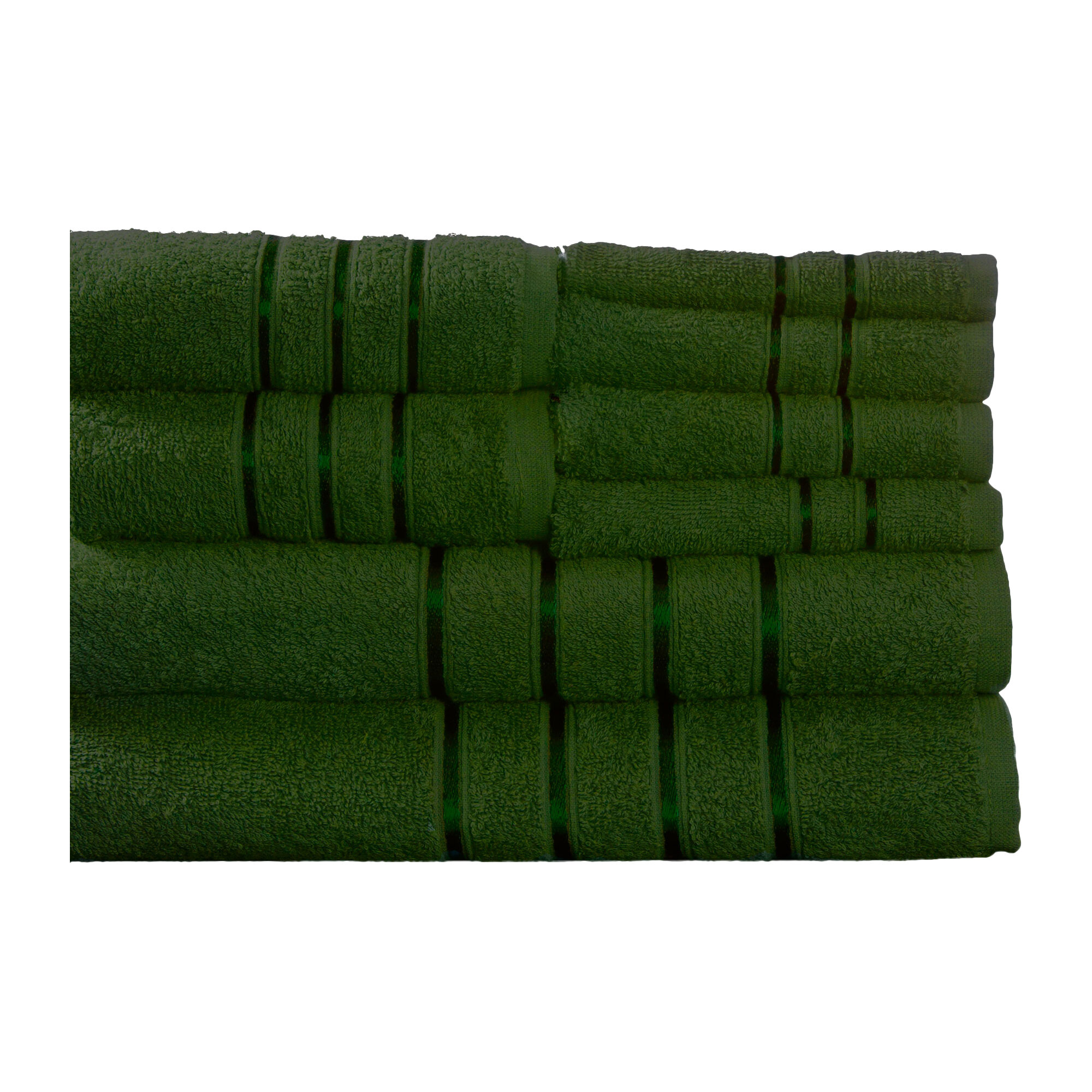 Lavish Home 8 Piece 100% Cotton Plush Bath Towel Set - Green, 1