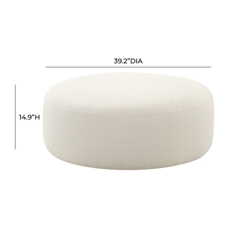 Broohah Ottoman, Cream Boucle