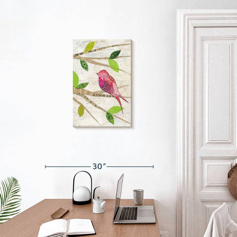Brampt oiseaux au printemps IV, H 24 po x l 16 po