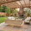 Balancelle de véranda simple en bois naturel, structure de balançoire suspendue en bois massif et en rotin avec de longues cordes pour le jardin, la piscine et la cour arrière （N'inclut pas les coussins de siège ou les coussins décoratifs）-131251731