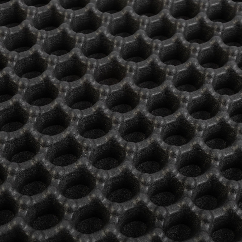 Black Dual-Layer Honeycomb Design Waterproof Cat Litter Mat