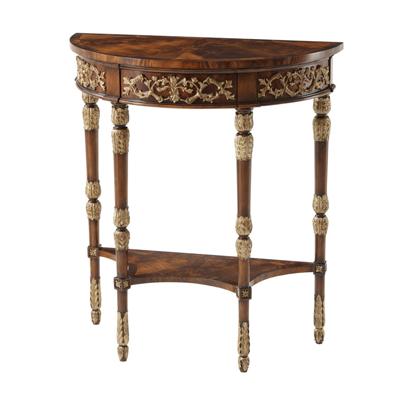 Console en bois massif beauté des feuilles 30 po