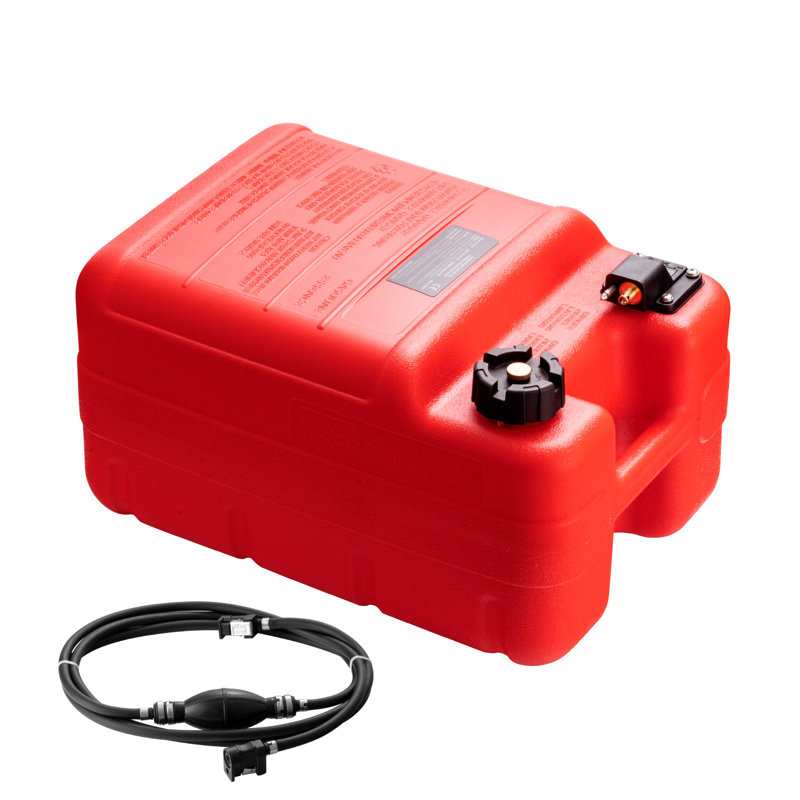 Marine Tank, 6.34-Gallon/24-L Marine Portable Tank Outboard Marine Boat Transfer Tank with 9.8ft Hose, Gauge for Outboard Engine Boats, Yacht, Fishing Boat, Deck Boat, Red