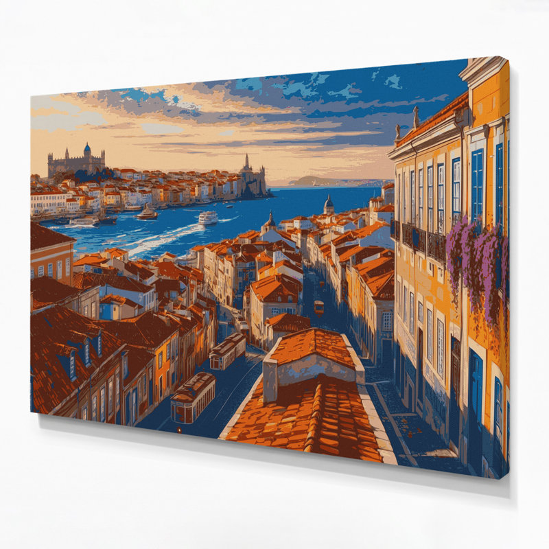 Art urbain sur toile, "Lisbon", Portugal, H 11 po x l 14 po