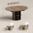 Extendable Round to Oval Wooden Dining Table with Storage (Only Table)