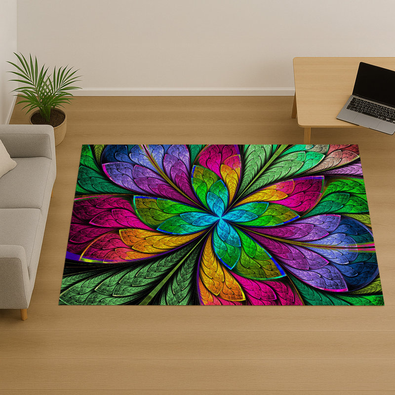 Floral Area Rug, Rectangle 155 x 230 cm