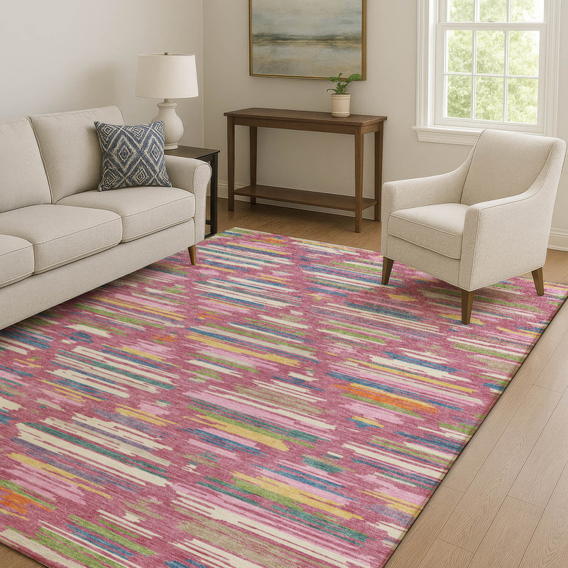 Tapis de qualité supérieure Prisco, Rosé, 3 pi x 5 pi