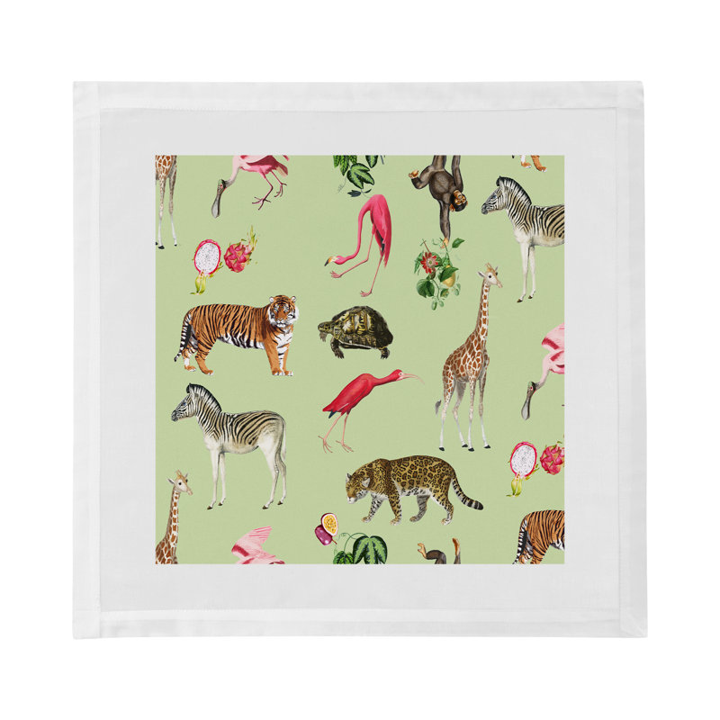 Exotix Cotton Blend Square Napkins, Avocado