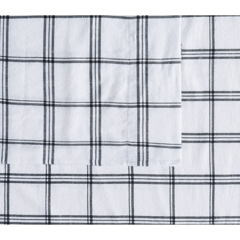 Traditional Cozy Flannel Plaid Sheet Set, Twin