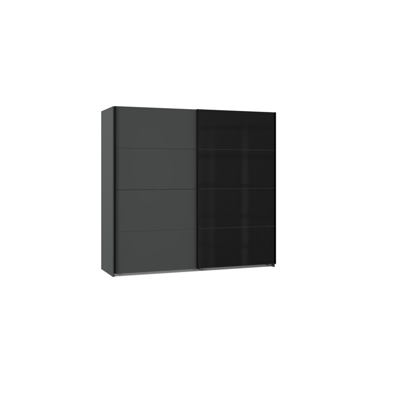 Amdi 2 Door Wardrobe, Black, 210cm H x 225cm W x 65cm D