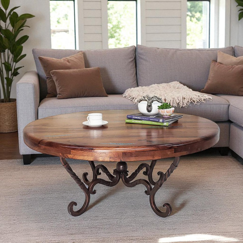 Southwestern Coffee Table with Mesquite Wood Top
