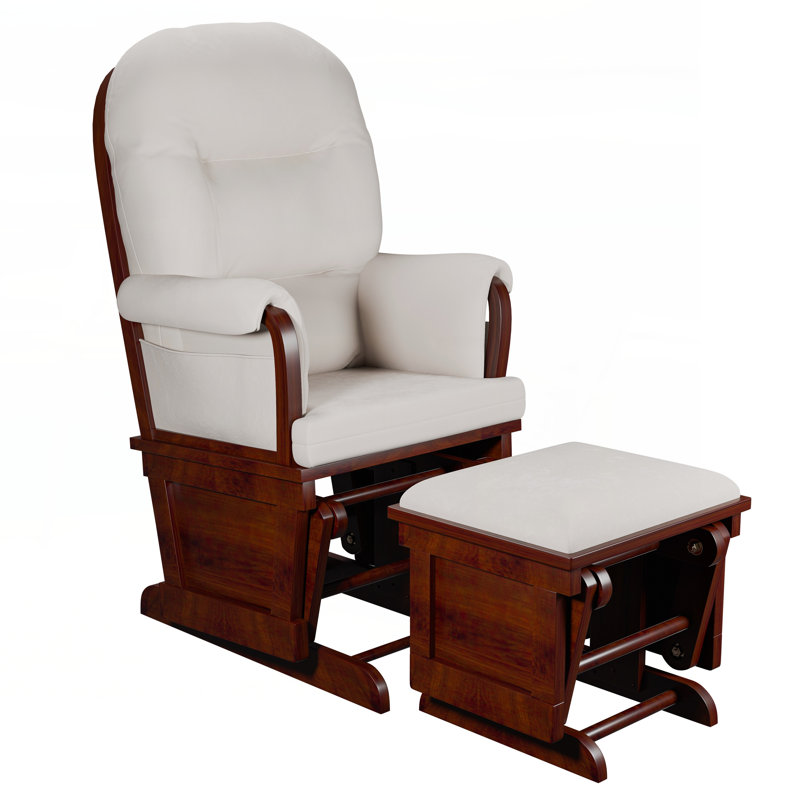 Fauteuil coulissant avec repose-pieds en microfibre beige
