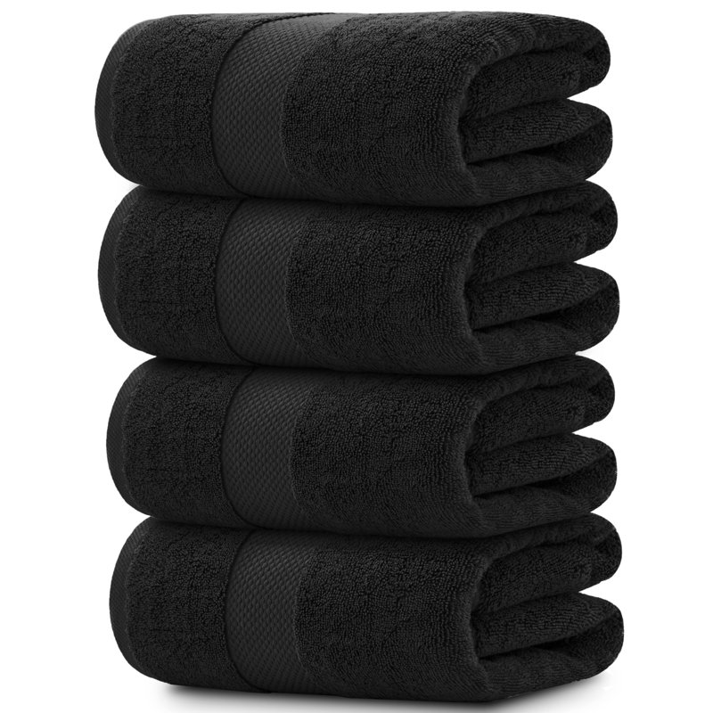 Serviette de bain 100% coton Aldercy, Noir