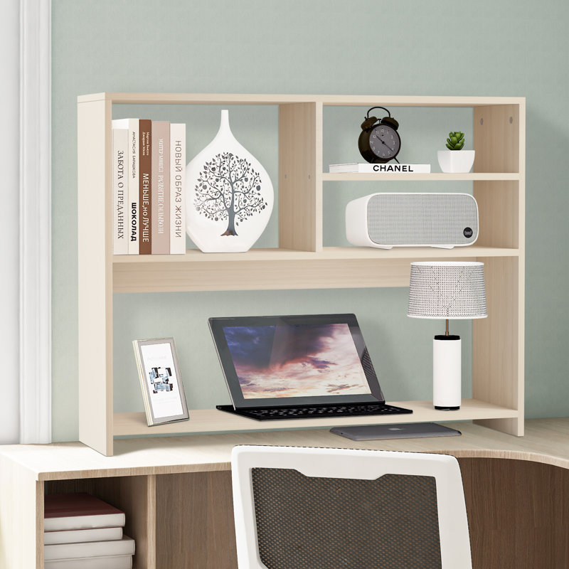Bibliothèque de rangement ouverte à compartiments ouverts, 4 compartiments en bois avec grand espace pour les bacs de rangement tissés