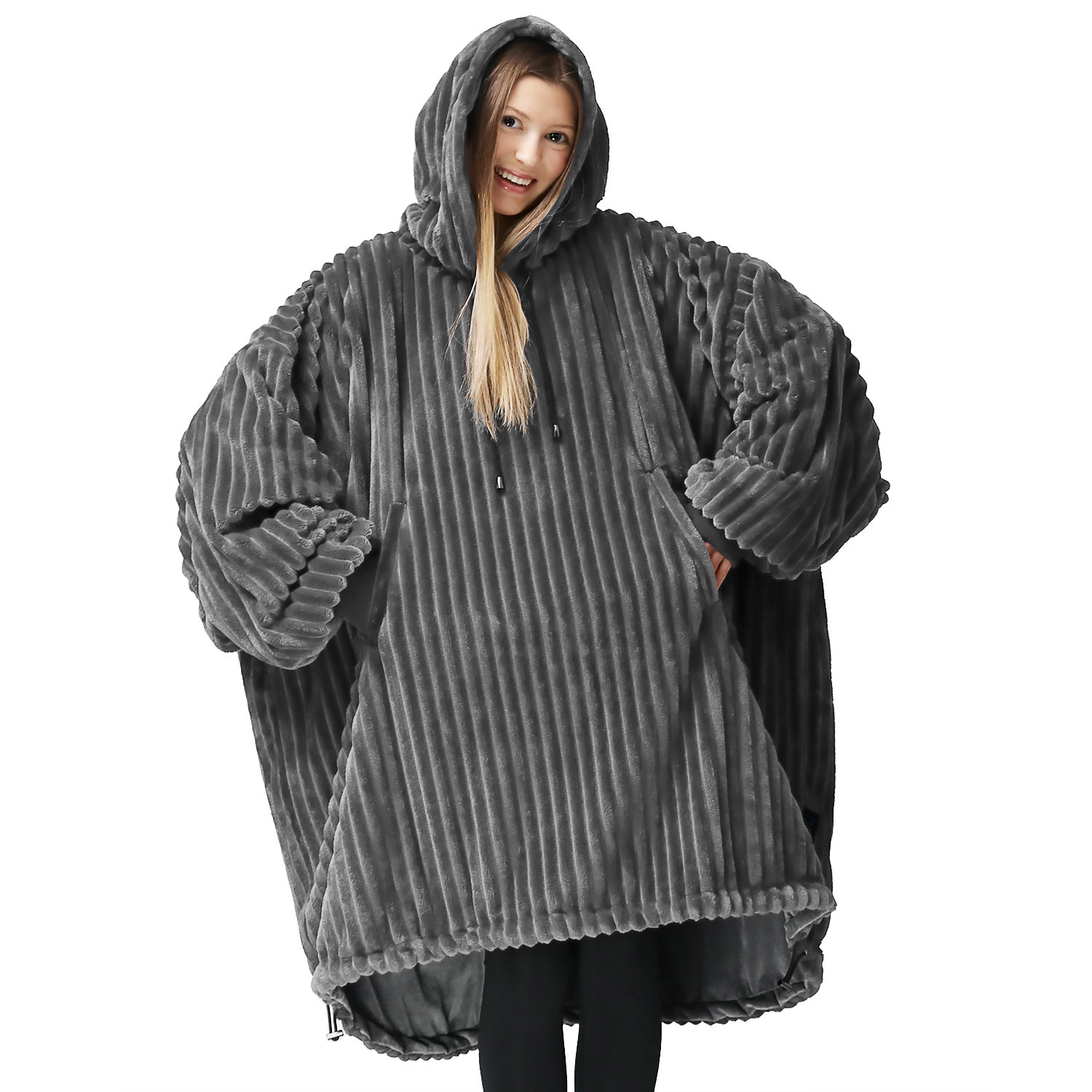Nestl Oversized Unisex Wearable Blanket - Reversible Hoodie Blanket ...