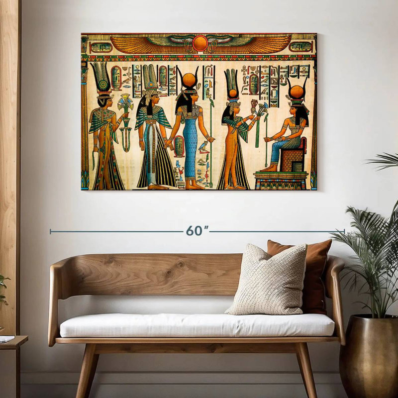 Leisha Queen Nefertari Offers Papyrus, 32" H x 48" W