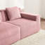 Velours côtelé rose en forme de U 4 places avec siège profond, coussins décoratifs et mousse à mémoire de forme très élastique pour un espace de jeu confortable