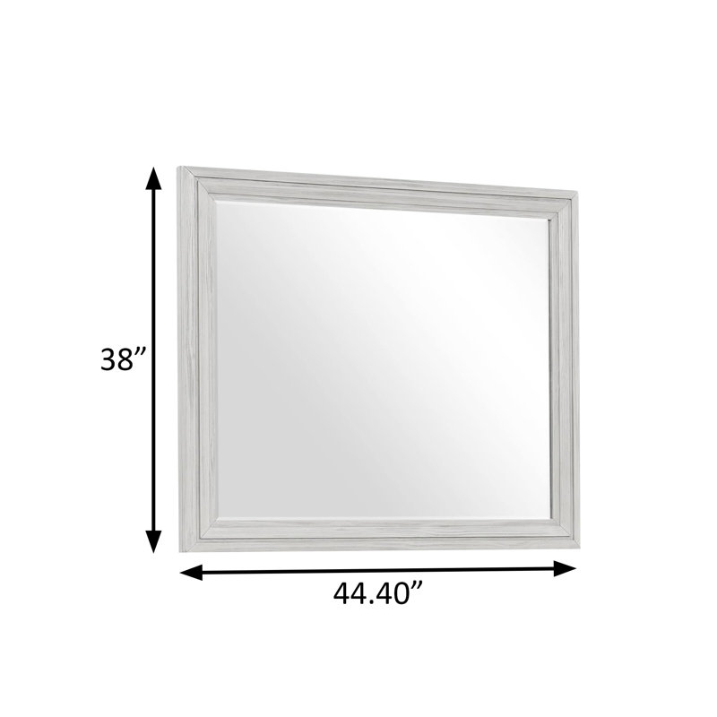 Miroir transitionnel l 44,4 po, blanc rustique