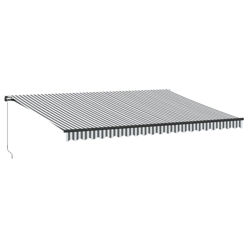 Dakota Fields Polyester Cover Retractable Patio Awning, Striped, 500 x 300cm, Anthracite/White/Black