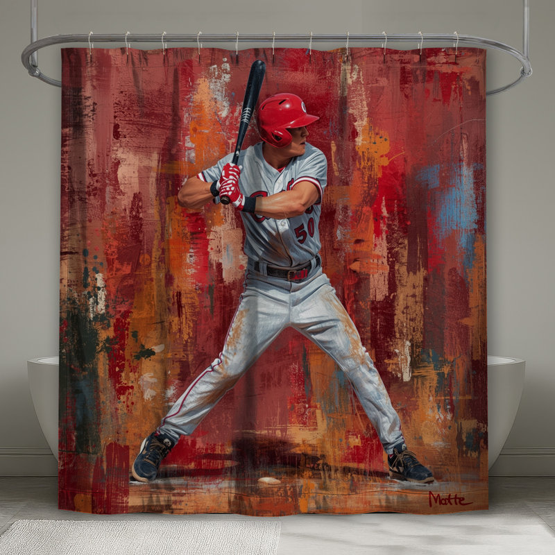 Rideaux de douche Baseball, 70 po l x 72 po H