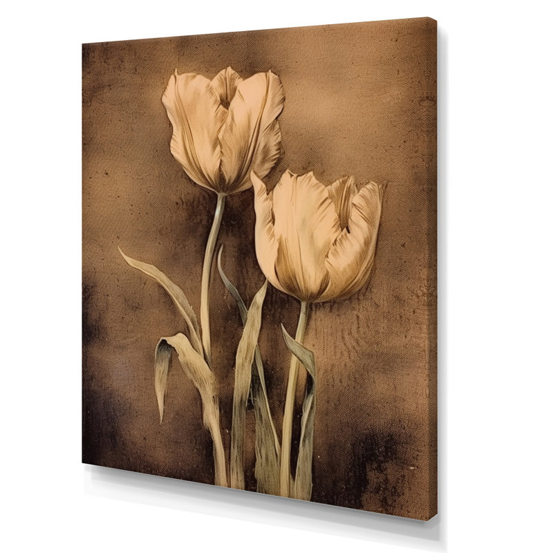 «Vintage Tulip II» sur impression sur toile, H 20 po x l 12 po x P 1 po, Toile tendue