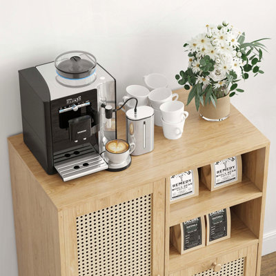 Rattan Sideboard with Adjustable Shelf