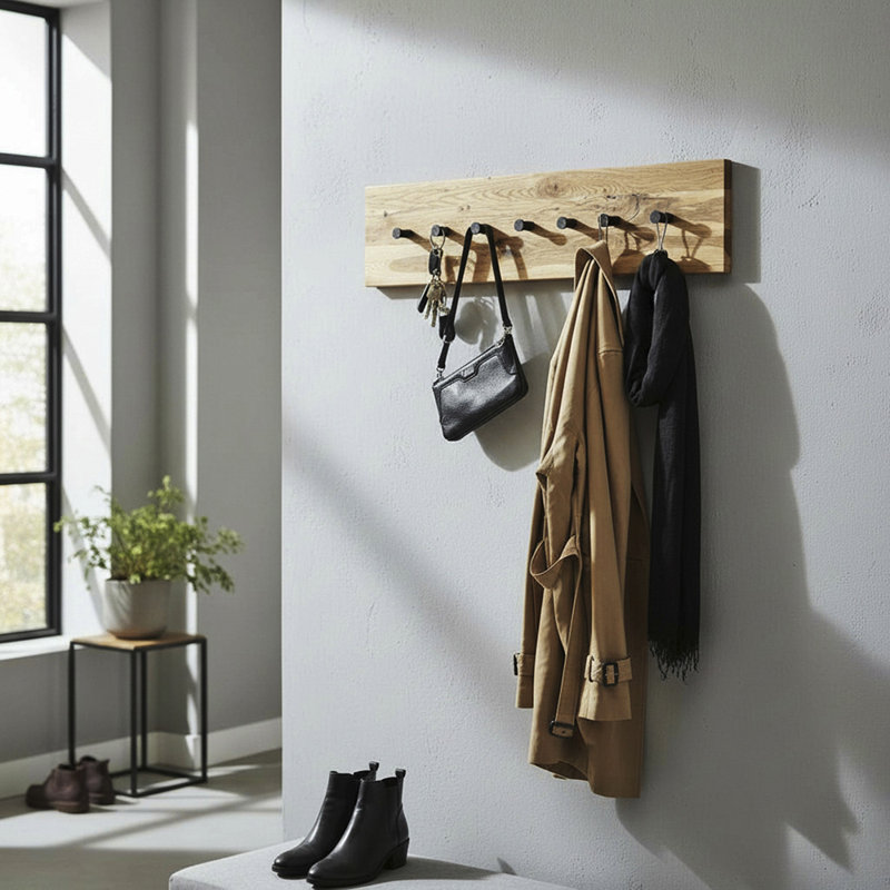 Lippa Solid Wood Wall 7 - Hook Wall Mounted Coat Rack