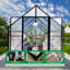 Serre de 8 x 10 pi pour l'extérieur, serre en polycarbonate avec évent de toit réglable et gouttière, grande serre en aluminium avec structure à installation rapide pour le patio extérieur du jardin