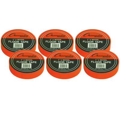 Champion Sports Floor Marking Tape 1 X 36 Yd Orange 6 Rolls